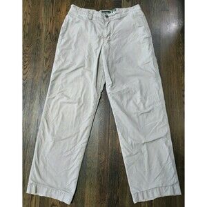 Eddie Bauer Relaxed Fit Fleece Lined Pants Men's 35x33 Khaki Beige Tan Cotton